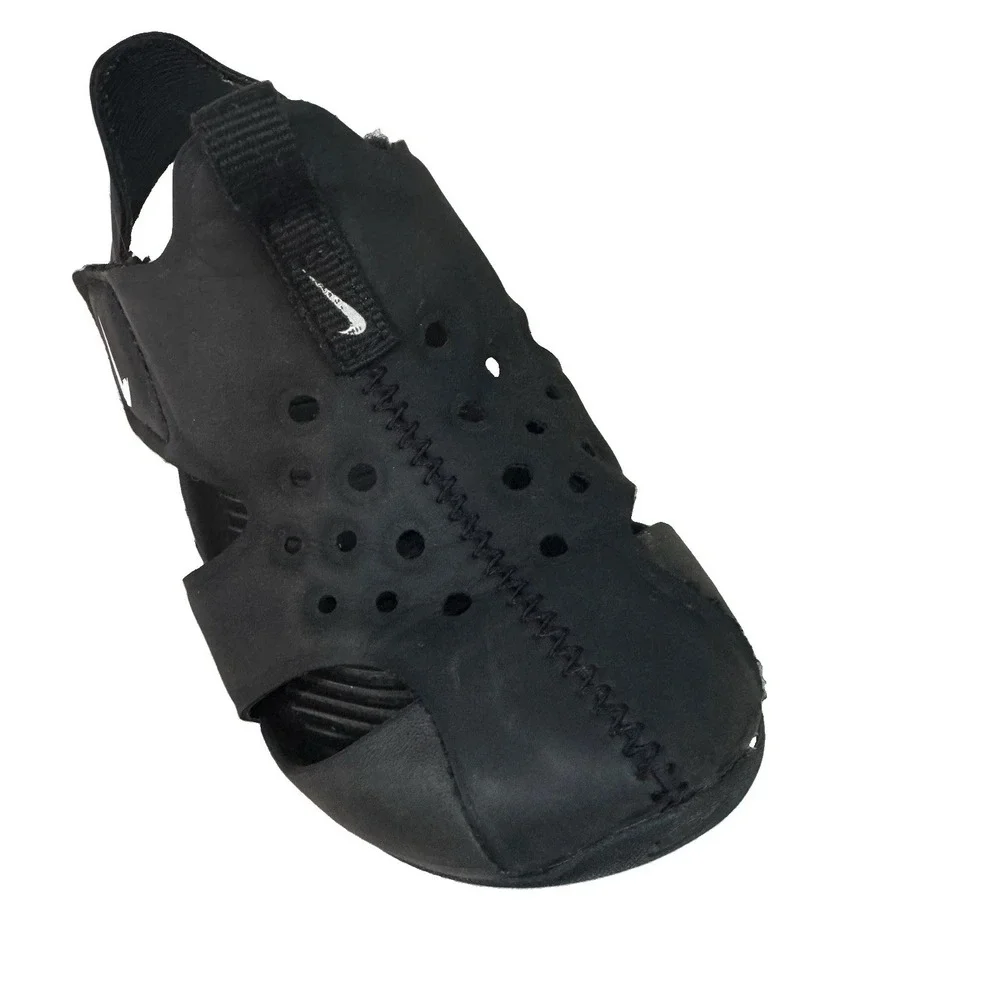 Nike Unisex Kids Black Slip-On Athletic‎ Sandals Closed Toe Logo US 8.5